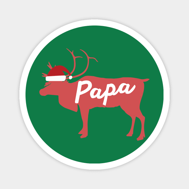 Papa Father Dad Reindeer Family Group Christmas Eve Matching Magnet by Freid